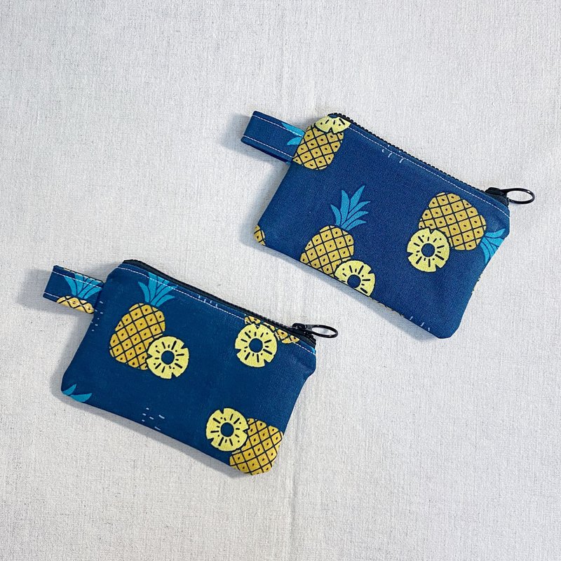 现货凤梨旺来系列拼接零钱包小钱包 - 零钱包 - 棉．麻 黄色