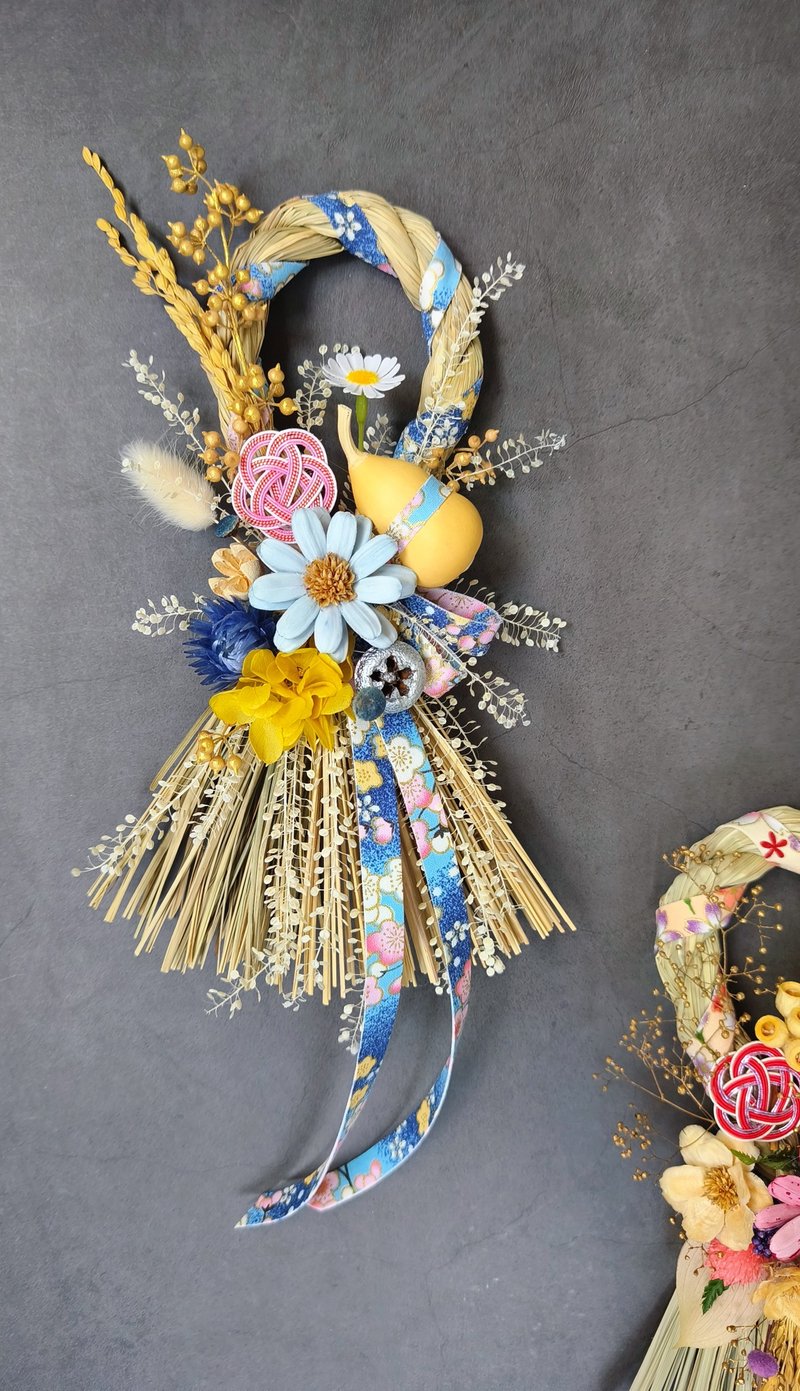 新春祈福注连绳挂饰葫芦水引平梅结永生花开幕志庆新居落成 现货 - 墙贴/壁贴 - 植物．花 蓝色