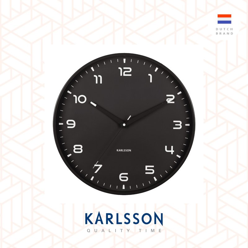 荷兰Karlsson, Wall clock 40cm Orgullo black 挂钟黑色 - 时钟/闹钟 - 其他金属 黑色