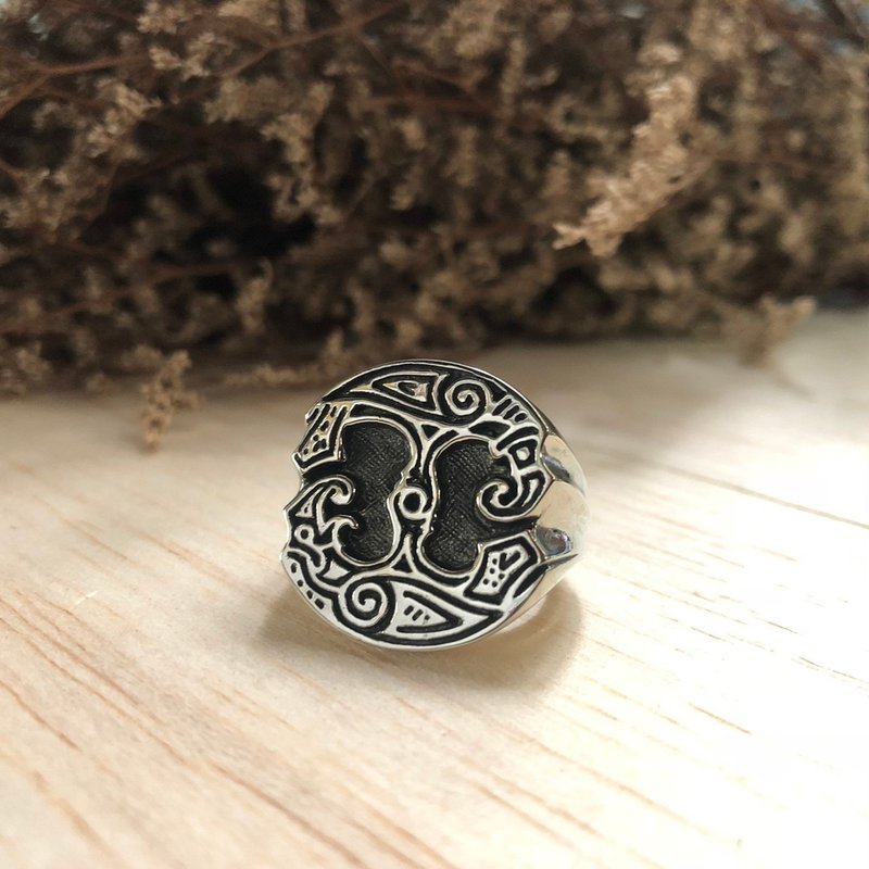Odin Ravens环维京珠宝凯尔特人异教徒图腾骑士Huginn Muninn银92刻字戒指 - 戒指 - 其他金属 银色