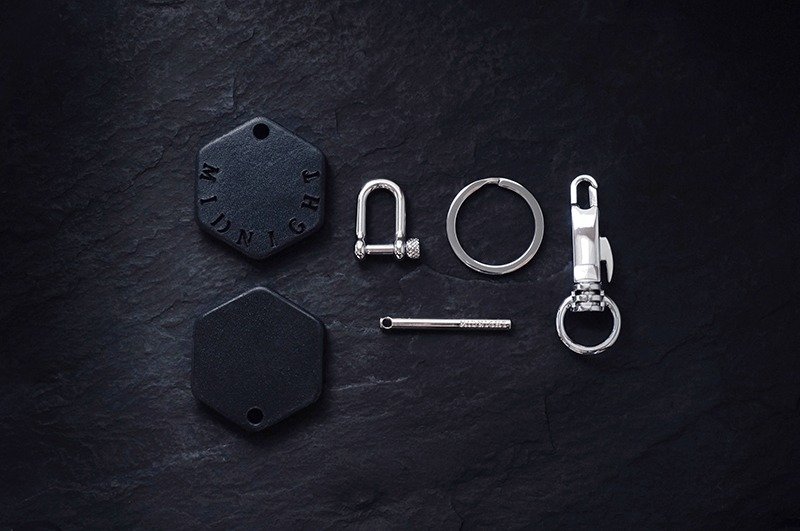 午夜制造 - 工业风皮革钥匙圈-六角-黑 - 钥匙链/钥匙包 - 真皮 黑色