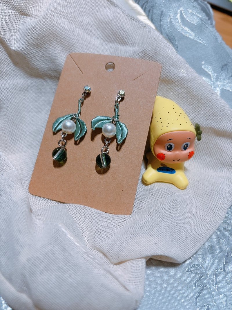 【绿罗裙】纯手工不锈钢耳环 - 耳环/耳夹 - 不锈钢 蓝色