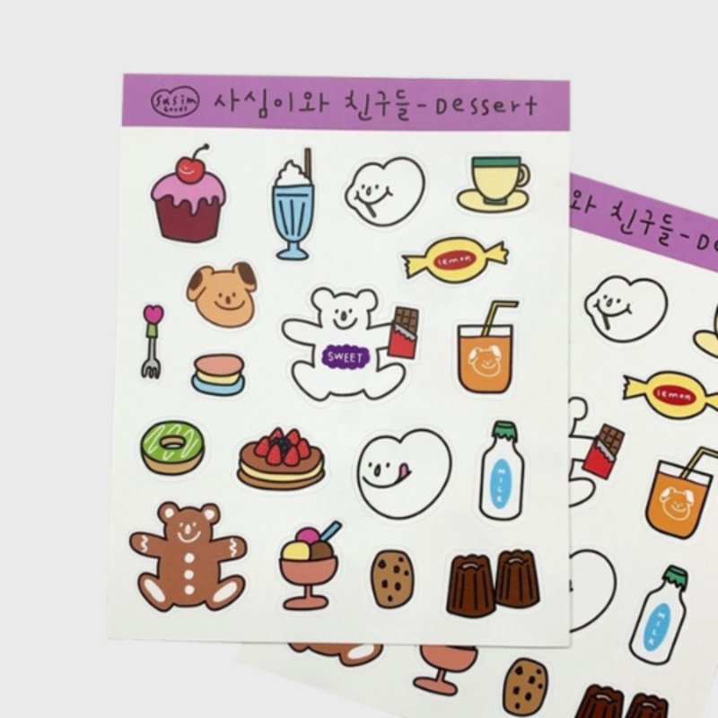 SASIM Friend 甜点组合 贴纸包 ( 2入 ) - 贴纸 - 纸 