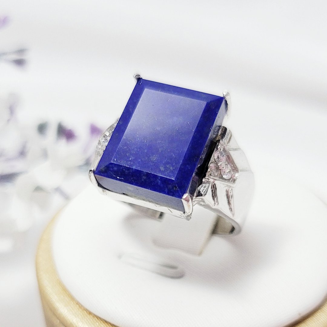 天然 帝王青 青金石 领袖 富贵 事业 大宝石 戒指 内径20mm 单品 - 戒指 - 宝石 蓝色