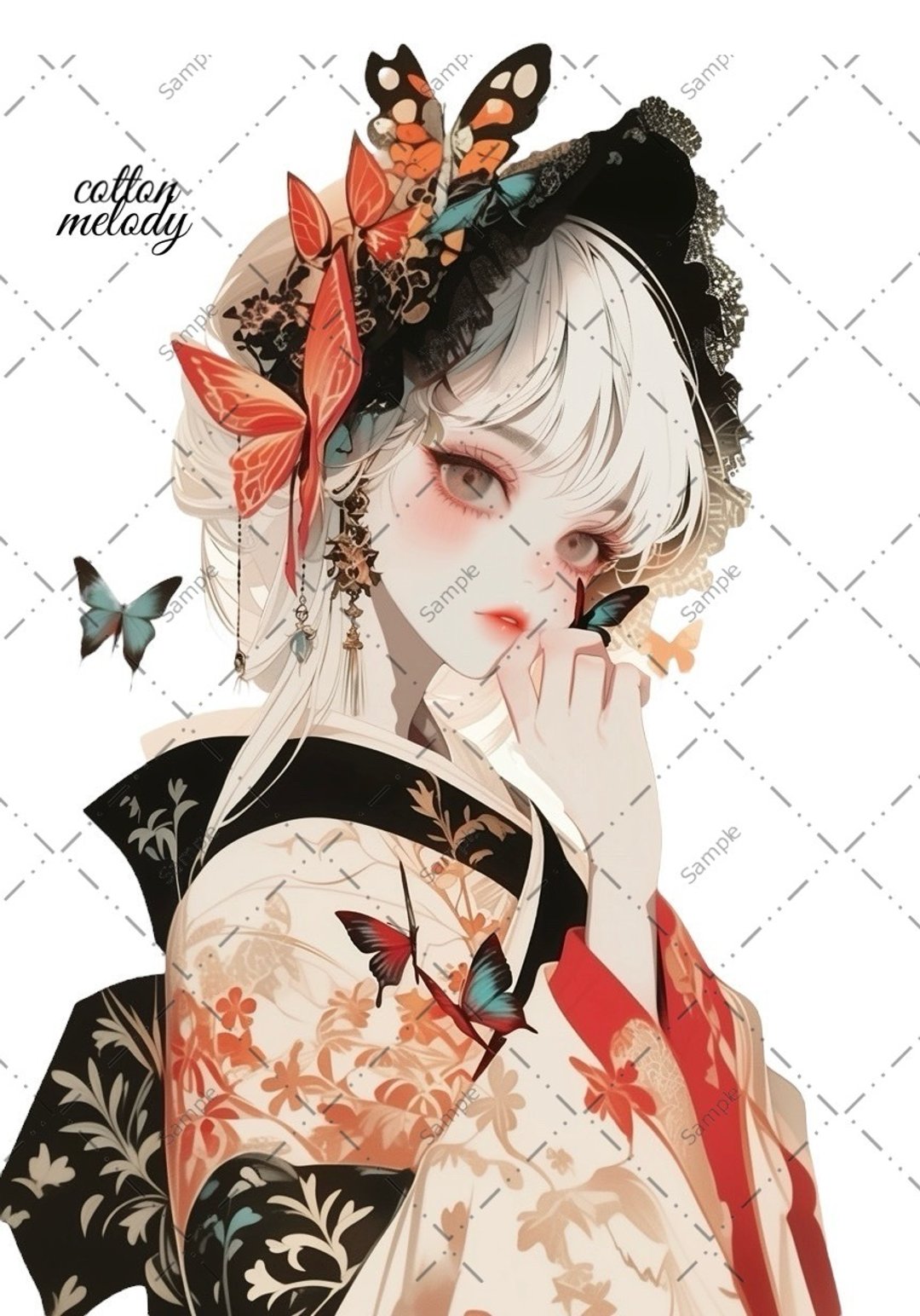 original sticker no.1035 人物贴纸 原创贴纸 人物贴纸 女孩贴纸 原创人物贴纸 - 贴纸 - 纸 