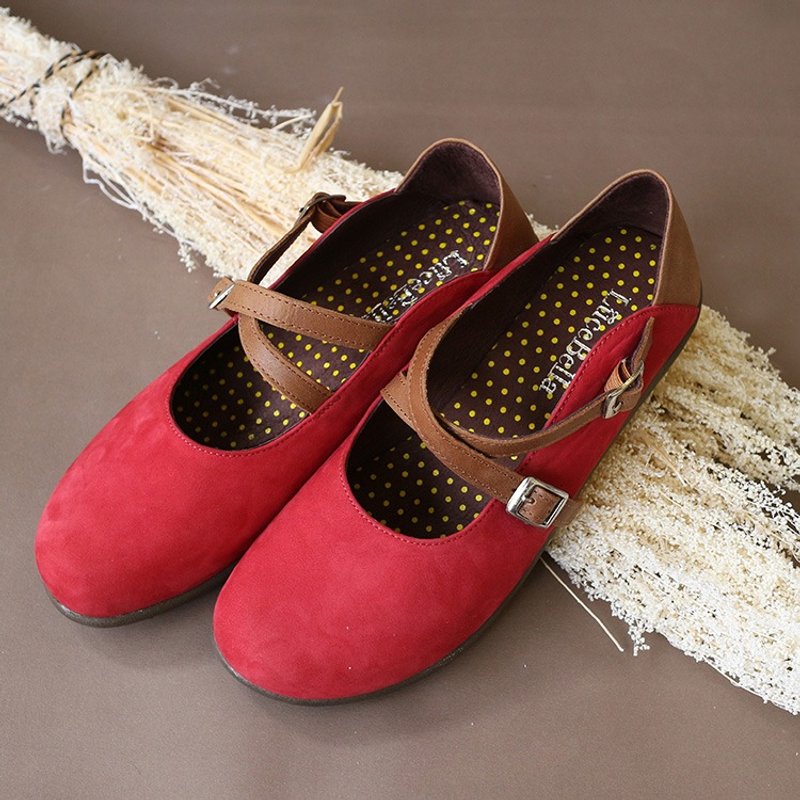 【森林乐谱】磨毛圆头鞋_红色 - 其他女款皮鞋 - 真皮 红色