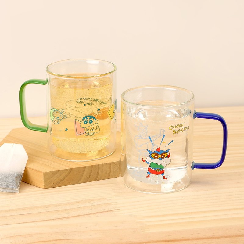 蜡笔小新耐热玻璃杯-小新 双层玻璃杯 杯子 水杯 - 玻璃杯 - 玻璃 多色