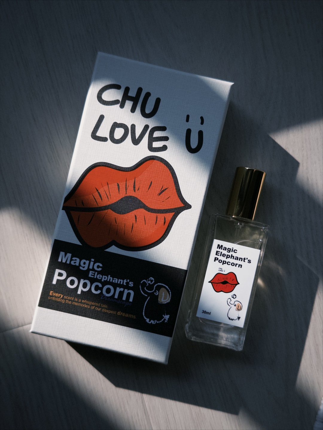 【啾爱你】大象的魔法爆米花 30ml 淡香水 香氛 温暖微甜幸福感 - 香薰/精油/线香 - 玻璃 透明