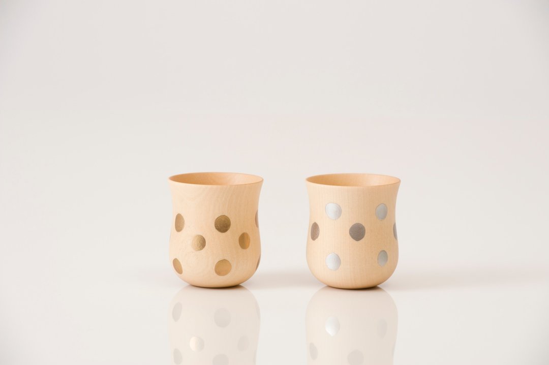 Dot cup Natural Gold&Silver - 其他杯子 - 木头 金色