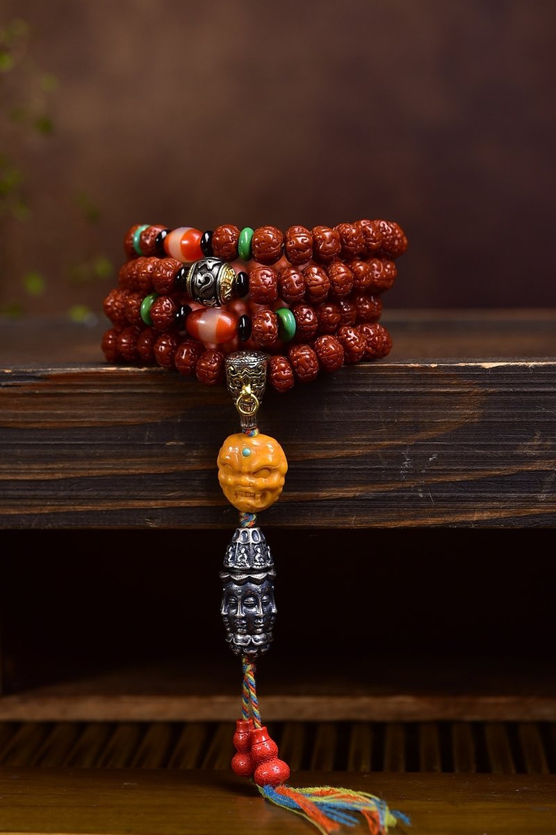 108颗小金刚菩提多圈手链 五瓣南瓜桩精品货头 矮桩无修 闷扁肉 - 手链/手环 - 其他材质 