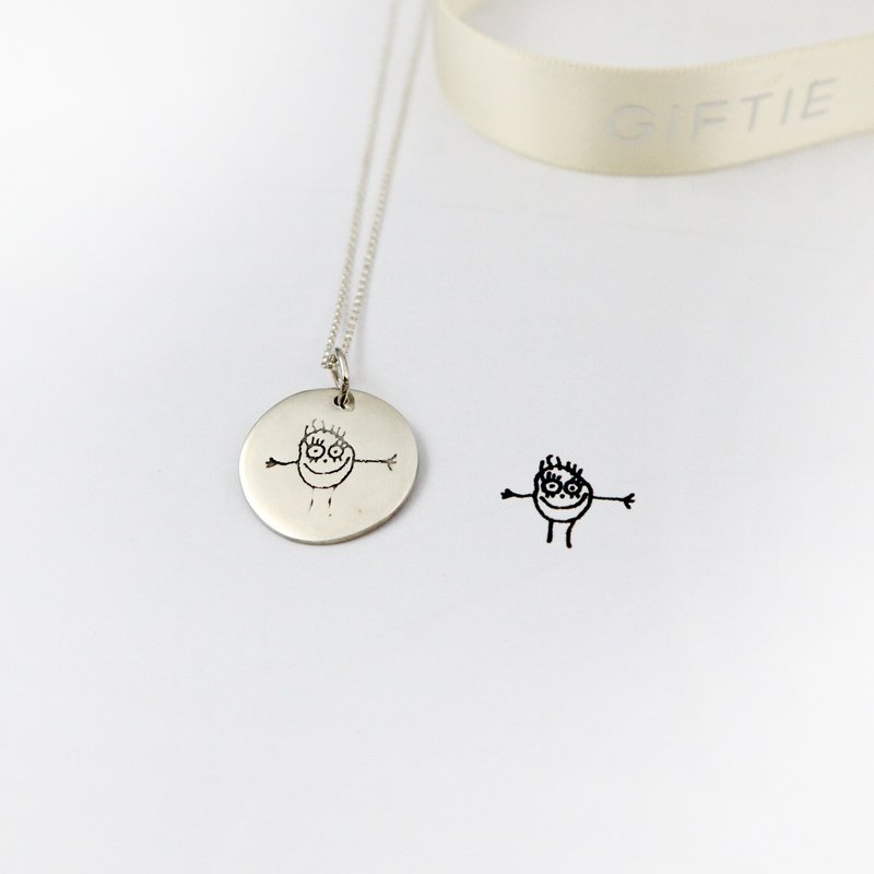 上传您小宝贝儿童画 订制独一无二的首饰 / 925纯银项链 - 项链 - 纯银 银色