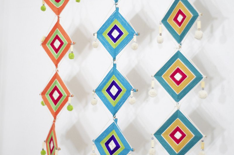 圣诞礼物 交换礼物 圣诞市集 限量手工 Boho手工编织曼达拉 mandala 上帝之眼 曼达拉编织 - 南美洲的一道彩虹 ( 大 ) - 墙贴/壁贴 - 棉．麻 多色