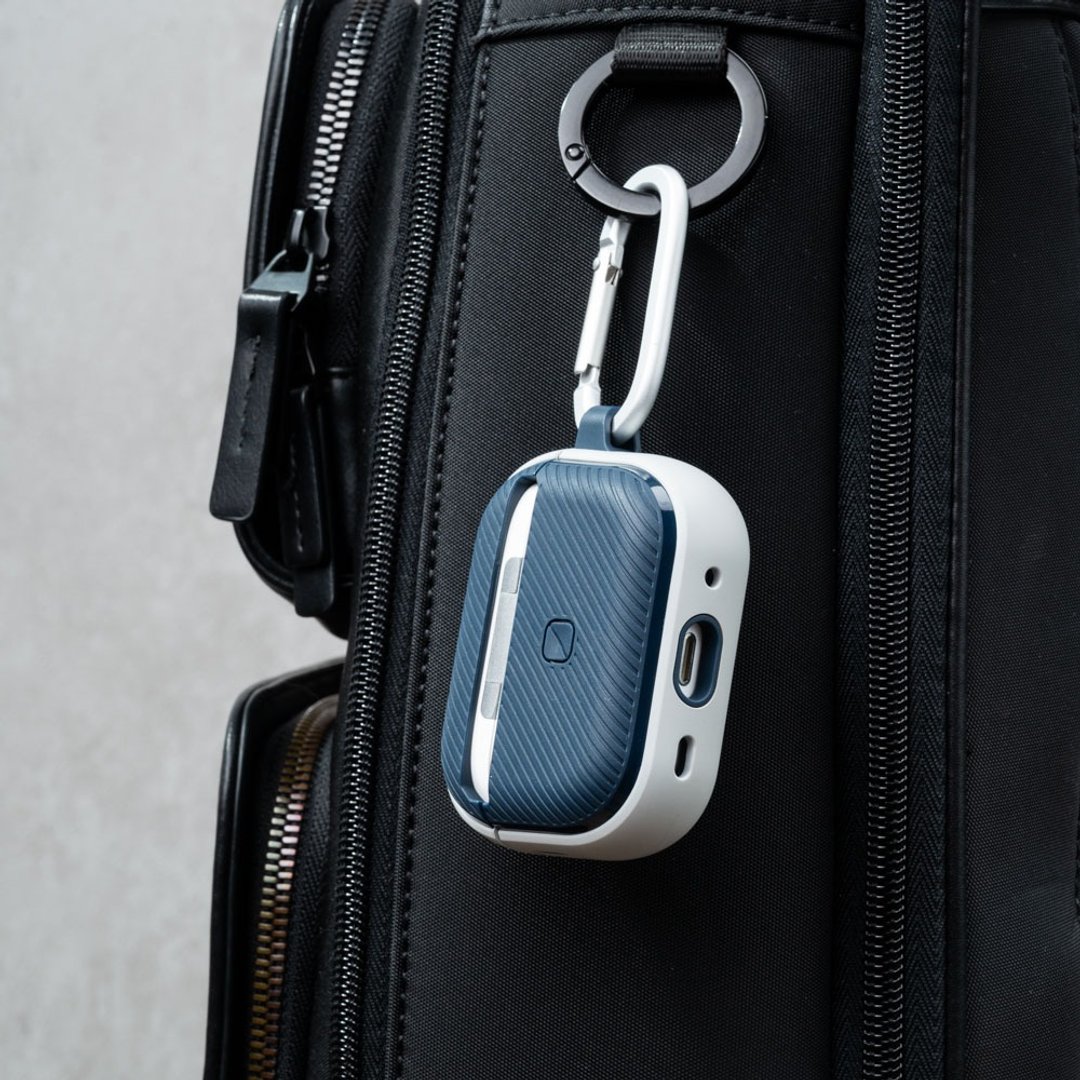 AirPods Pro 2  Clyde 卡扣式双料保护套 附登山扣 -灰/蓝 - 耳机收纳 - 其他材质 蓝色