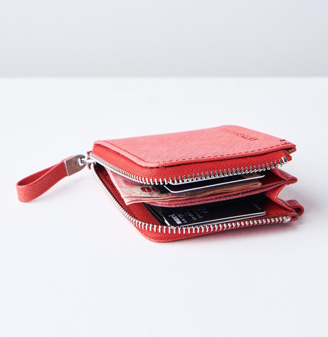 Wallet    Mini Wallet - Red - 皮夹/钱包 - 真皮 红色