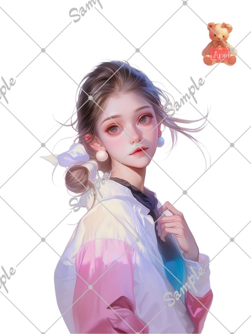 原创人物贴纸 装饰贴纸 一组内含5张 - 贴纸 - 纸 