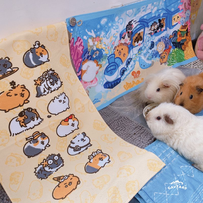 天竺鼠插画毛巾 - 毛巾浴巾 - 其他人造纤维 