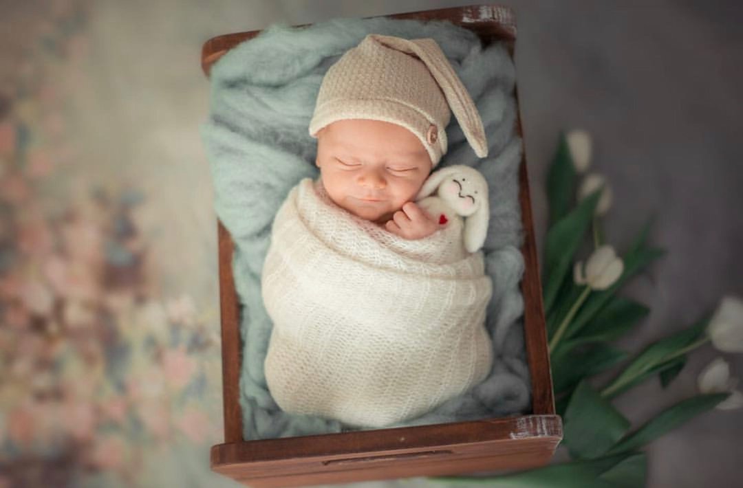 Felted bunny, newborn props. First toy baby bunny toy - 玩具/玩偶 - 羊毛 白色