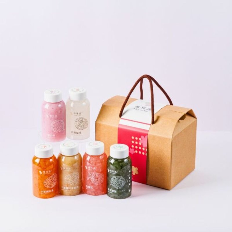 雪耳迷/新鲜浓纯白木耳饮6瓶/团花环保礼盒(250mL) - 健康/养生 - 新鲜食材 多色