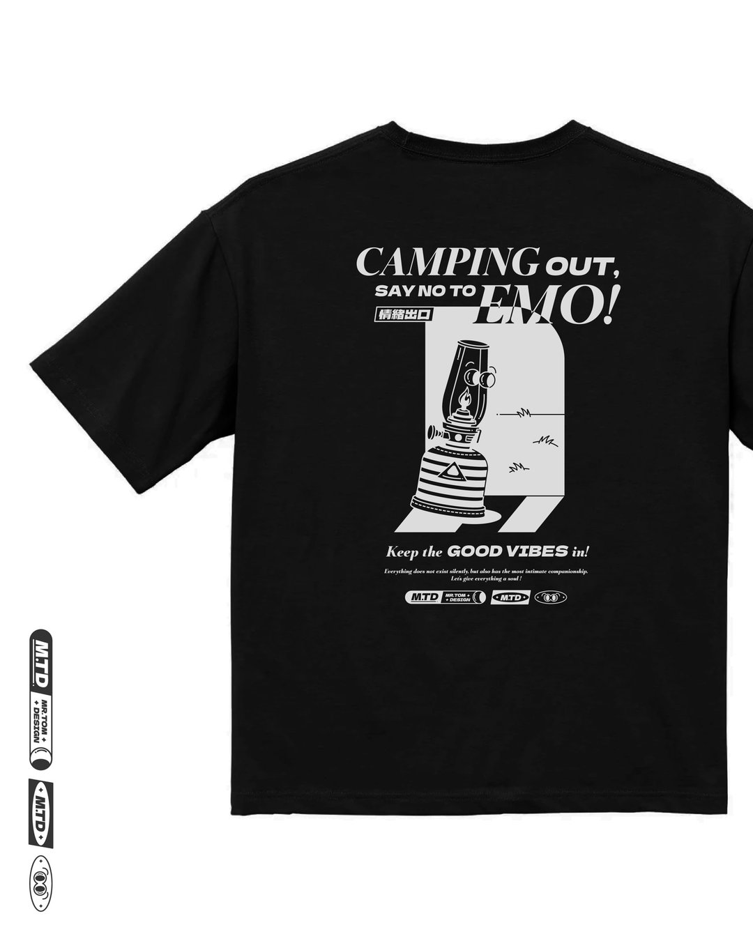 Camping Series | 定制生刷T-shirt | 情绪出口款 - 女装 T 恤 - 棉 