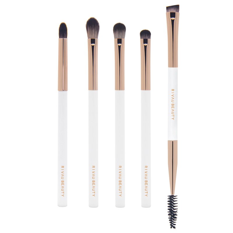 极简白色刷具系列 - 眼部刷具5只组 I 刷具组 眼影刷 眉刷 晕染刷 - 彩妆刷具/镜子/梳子 - 其他材质 白色