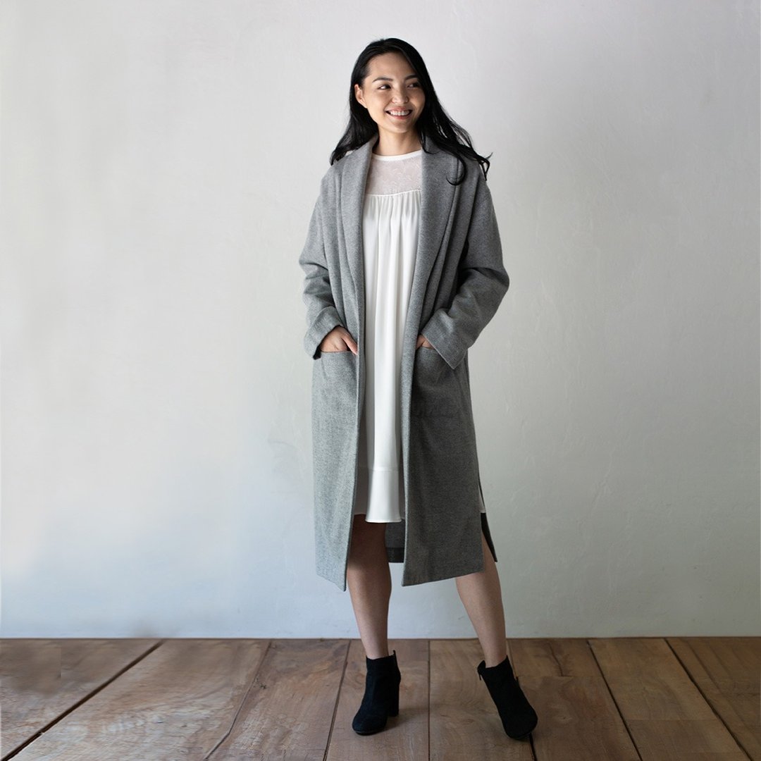 沉静优雅羊毛大衣 Exquisite Wool Coat - 女装休闲/机能外套 - 羊毛 灰色