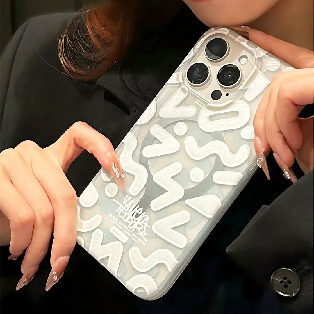 【磁吸板】白雪亮粉冰雪白磨砂鏡面 iPhone 15 Pro/15 ProMax手機 - 手机壳/手机套 - 塑料 