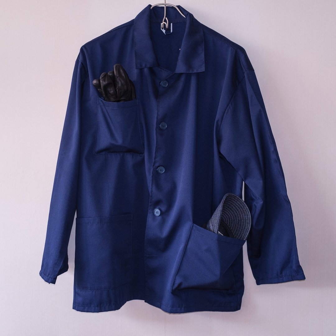 公司工作服工作服工作服法式工作服蓝紫色新款全棉 - 男装外套 - 棉 蓝色