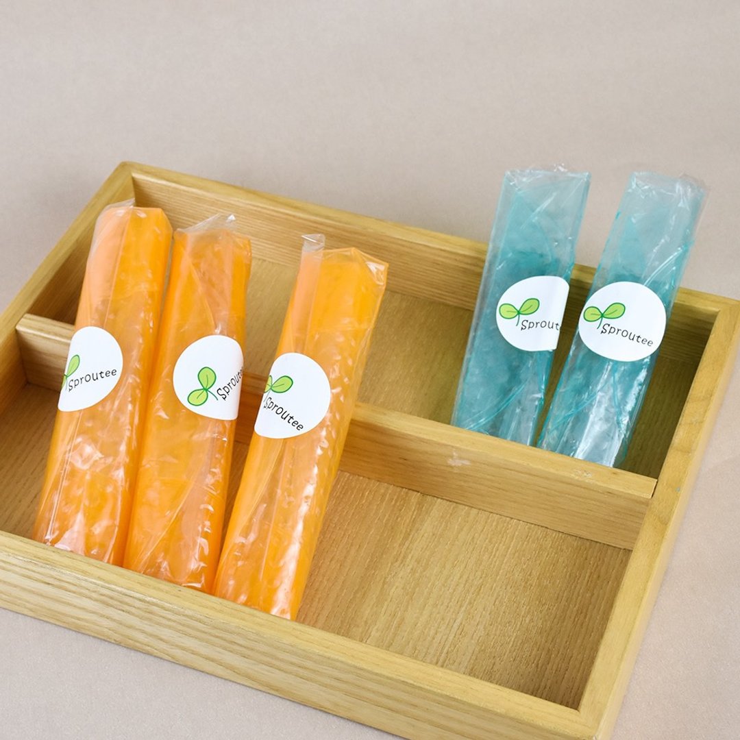弹力Q Q 硅胶保鲜膜-3大2小(橘+绿) - 厨房用具 - 硅胶 