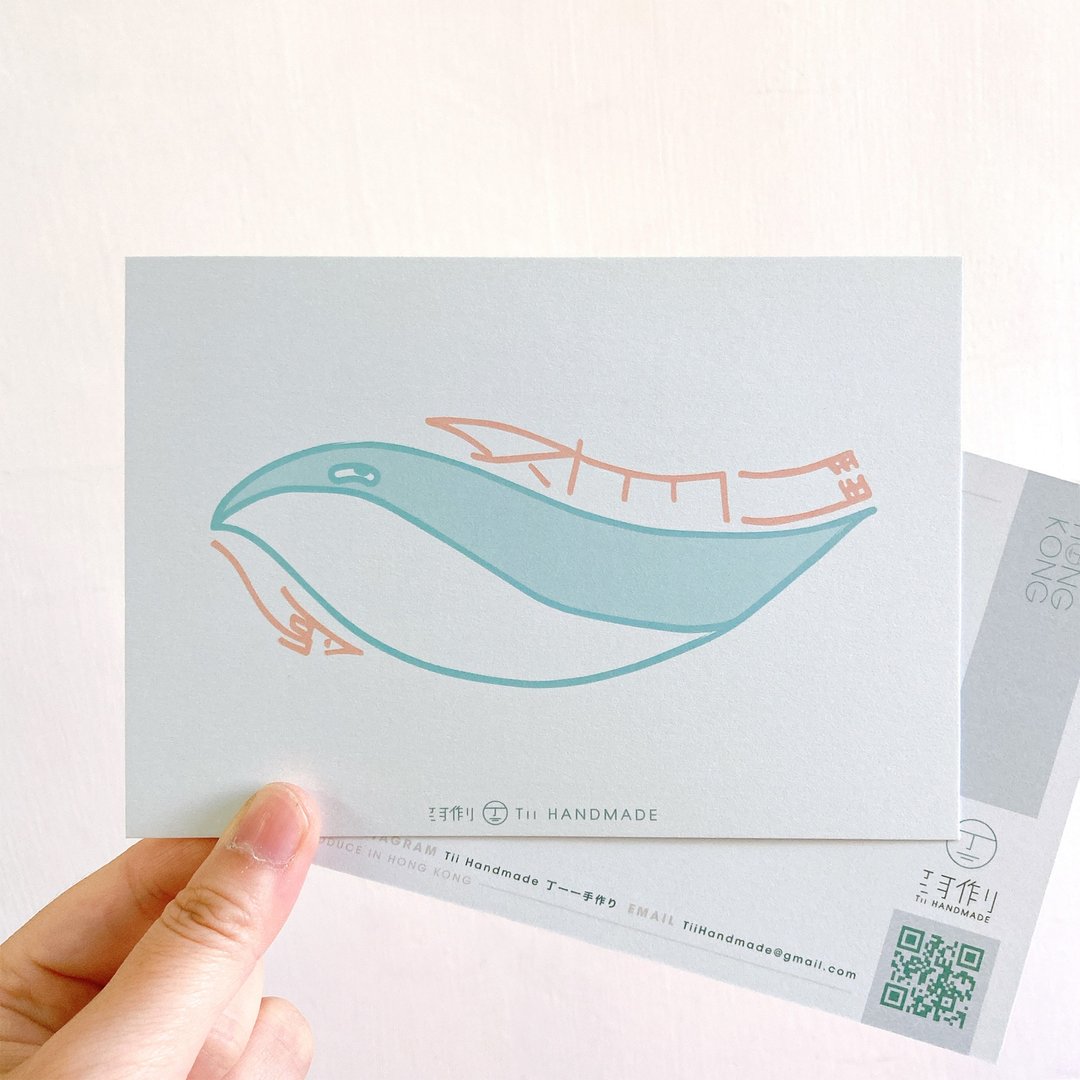 企鹅手绘 / 斗长命 明信片 香港故事 POSTCARD 数码印刷 - 卡片/明信片 - 纸 绿色