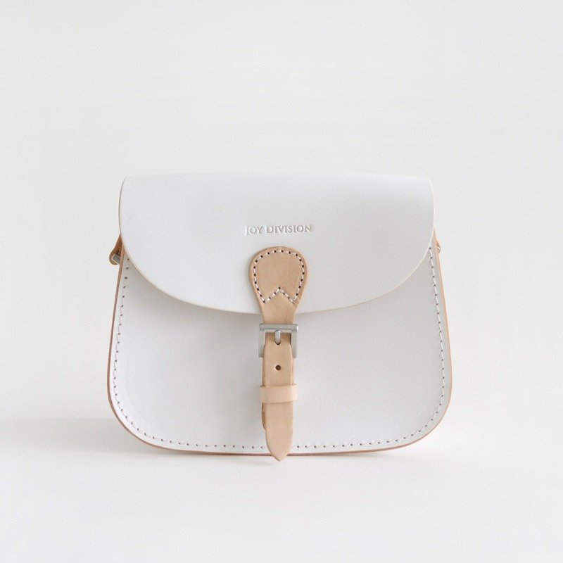 白色Blanc手工植鞣女包单肩马鞍包女小清新斜跨复古 - 侧背包/斜挎包 - 真皮 白色