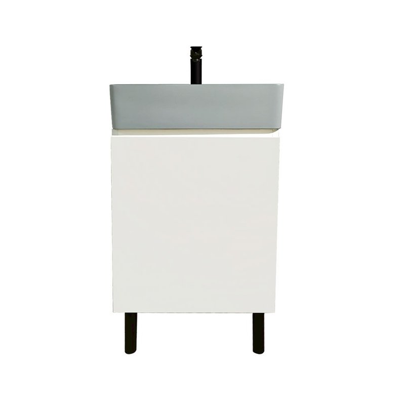 【MULTI】MIT台湾制造工厂直营 雾黑龙头+灰蓝彩盆+KD浴柜50cm - 卫浴用品 - 其他材质 