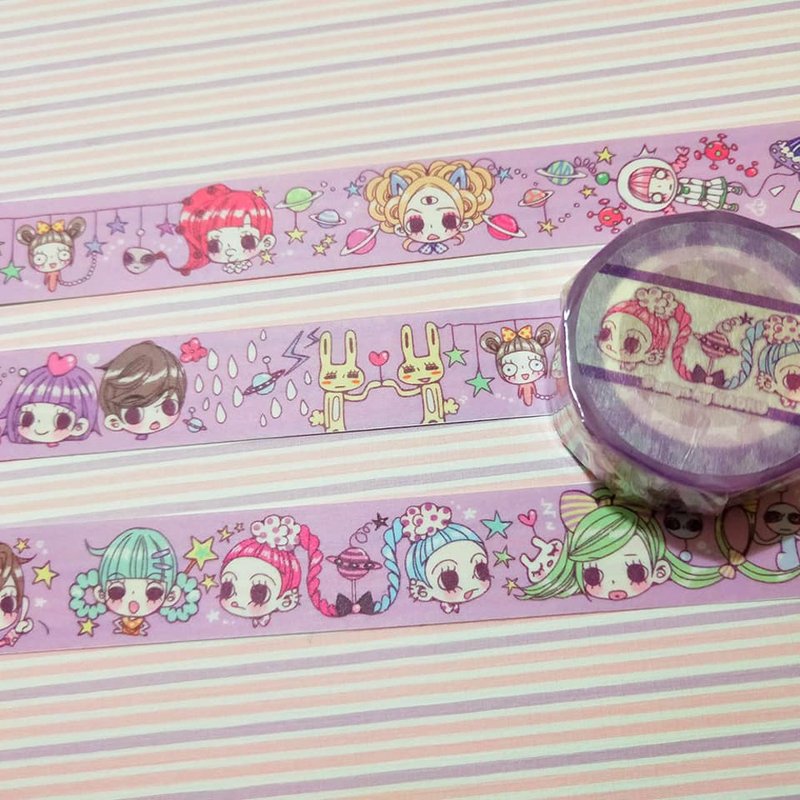 外星少女－纸胶带 (紫星版) - 纸胶带 - 纸 紫色