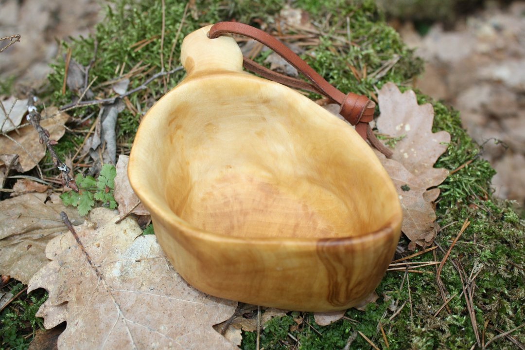 Kuksa 285 毫升木杯独特礼物手工制作方便 280 营火露营 - 咖啡杯/马克杯 - 木头 金色