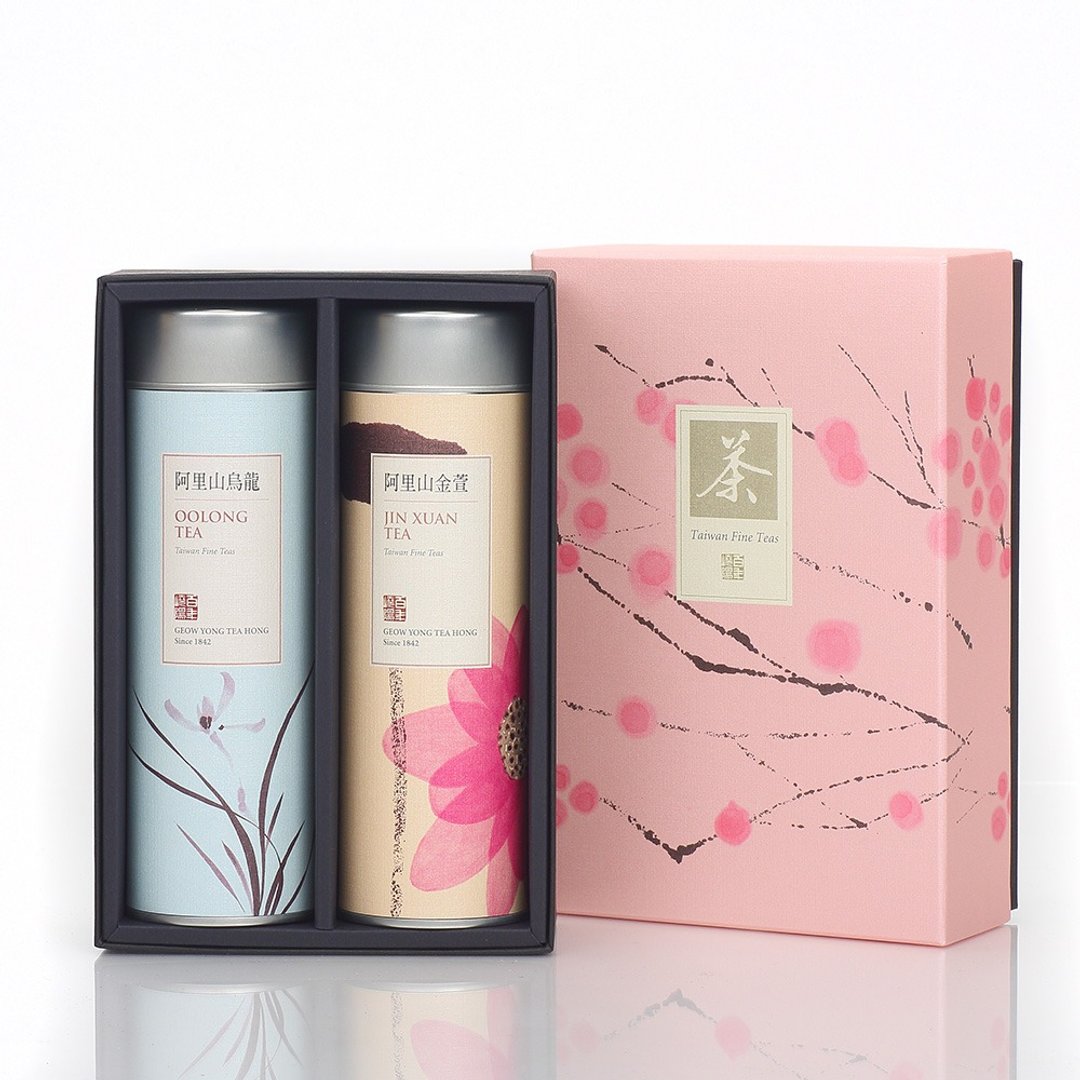 花采双高罐礼盒 阿里山乌龙+阿里山金萱 散茶 - 茶 - 新鲜食材 