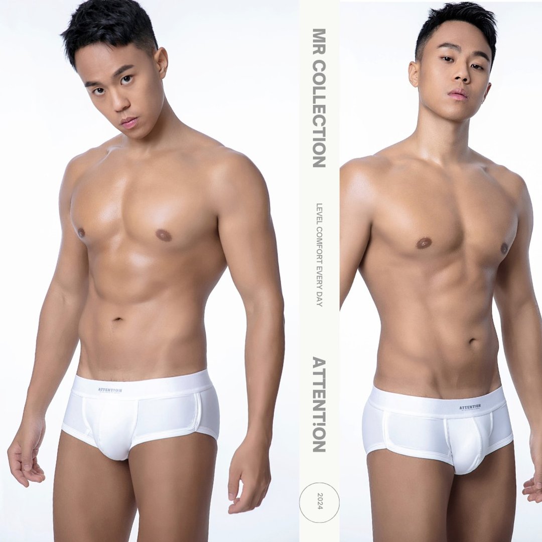 AttentionWear大人物系列四角内裤【纯色白】│ATTENTION 台湾制 - 男士内衣裤 - 尼龙 白色
