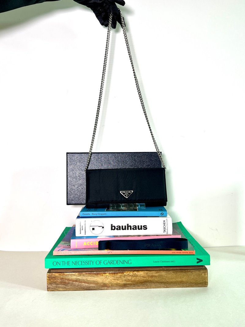 Prada long wallet 卡片套钱包长夹小手袋 原装盒 送肩带 中古 - 皮夹/钱包 - 其他材质 黑色