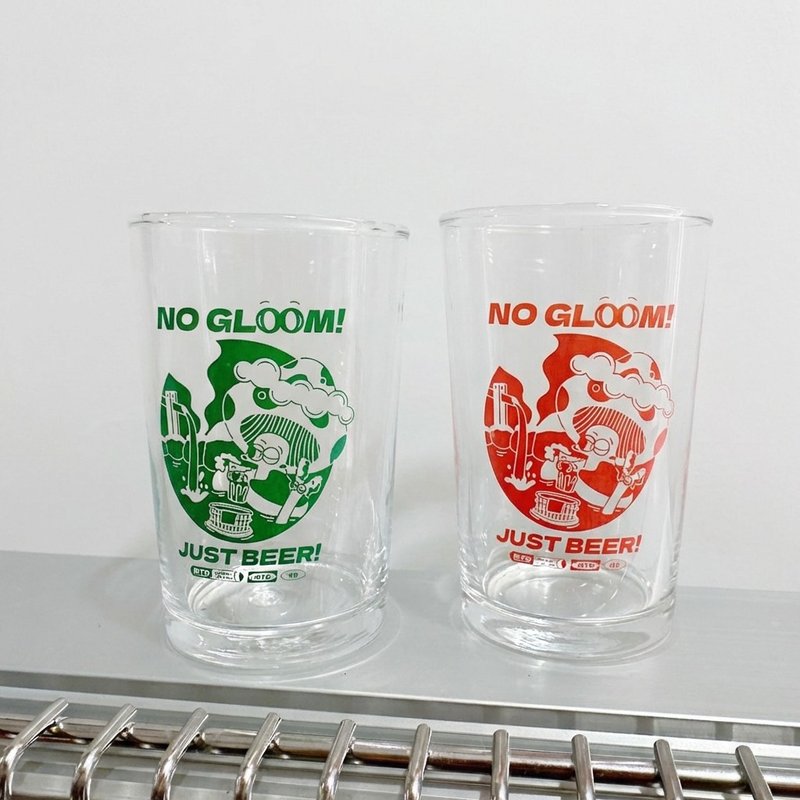 日本制小啤酒杯 | 蘑菇泡汤单色插画 - 酒杯/酒器 - 玻璃 
