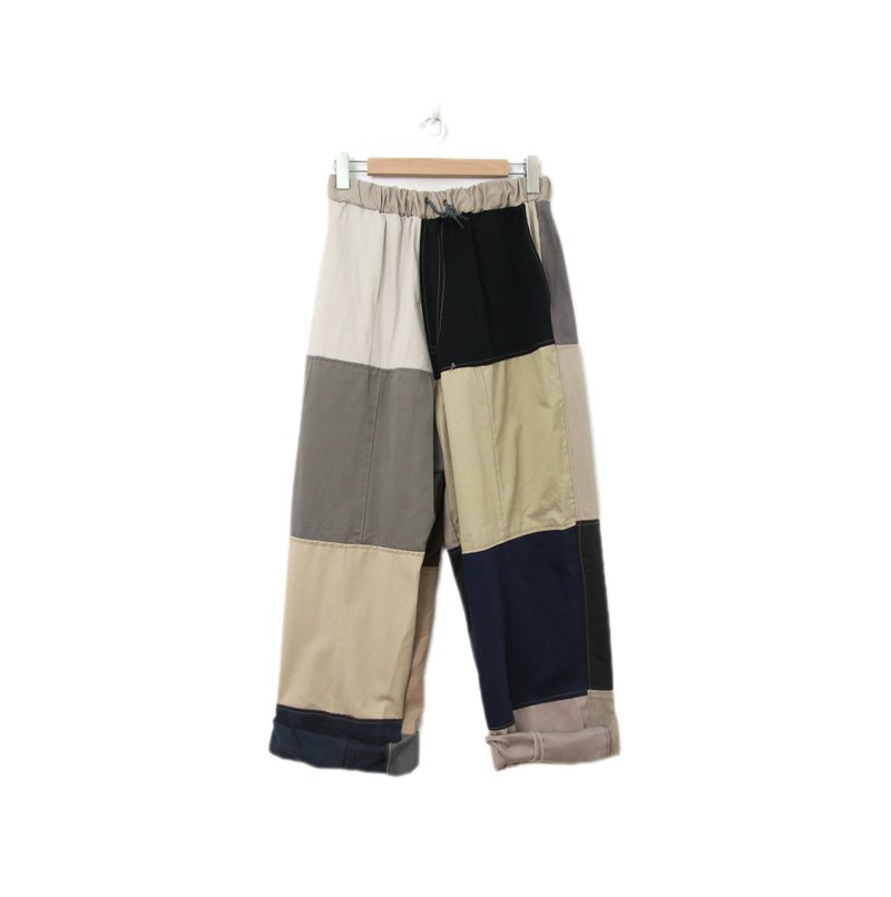 Back to Green-再制拼接裤 撞色系拼布//p-03 vintage pants - 男士长裤 - 棉．麻 