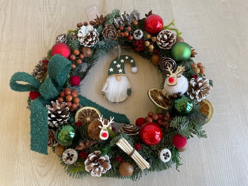 诺贝松花圈/诺贝松/圣诞花圈/圣诞装饰/交换礼物 - 干燥花/捧花 - 植物．花 多色