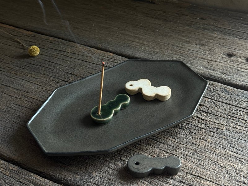 香立_几何 - 蜡烛/烛台 - 陶 白色