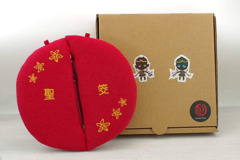 【新版幸运掷筊包-尾牙专用】直径18厘米(7寸)/可掷筊磁吸/正反面 - 零钱包 - 棉．麻 