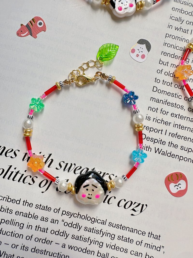 贺年礼物 和风 日式 手绘 相朴 珍珠 樱花 手链 - 手链/手环 - 珍珠 多色