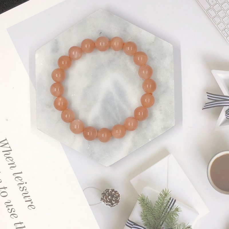 橙月光 天然水晶 定制化 手链 爱情 人缘 稳定情绪 - 手链/手环 - 水晶 橘色