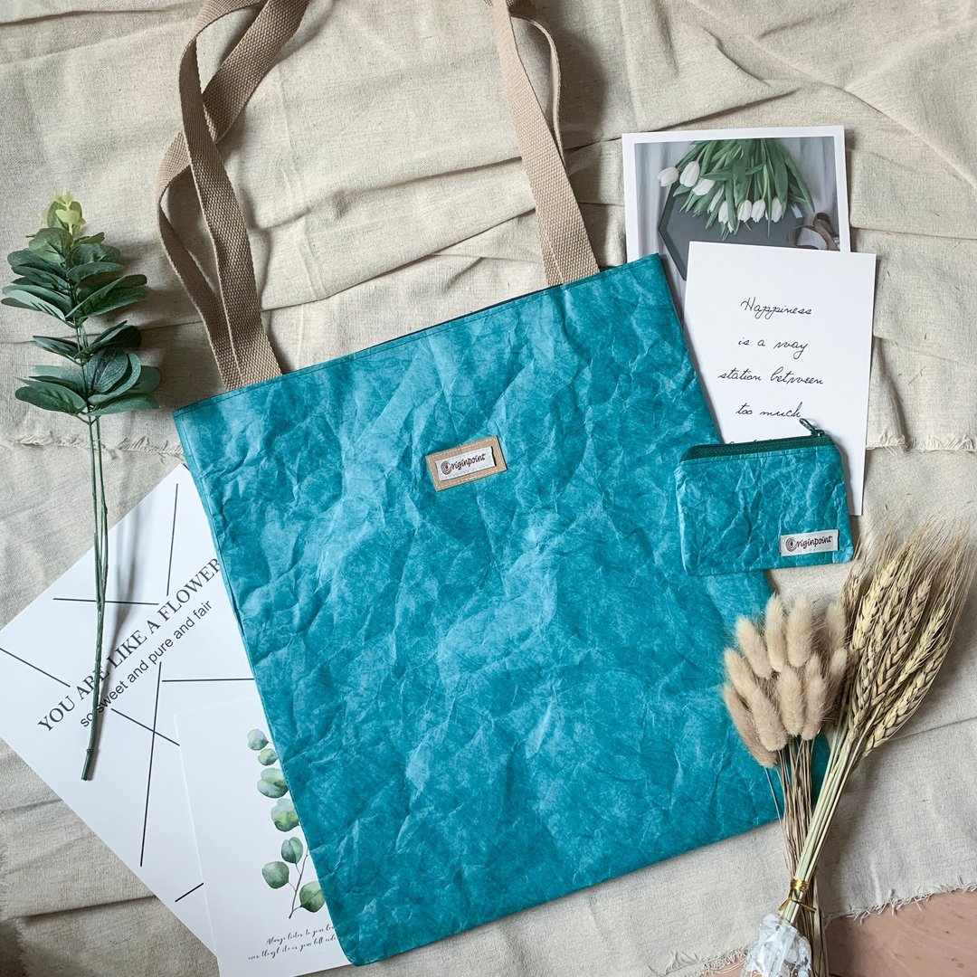 2件套 防水纸质感 双面托特包 零钱包 Tyvek Tote & Pouch - 手提包/手提袋 - 纸 