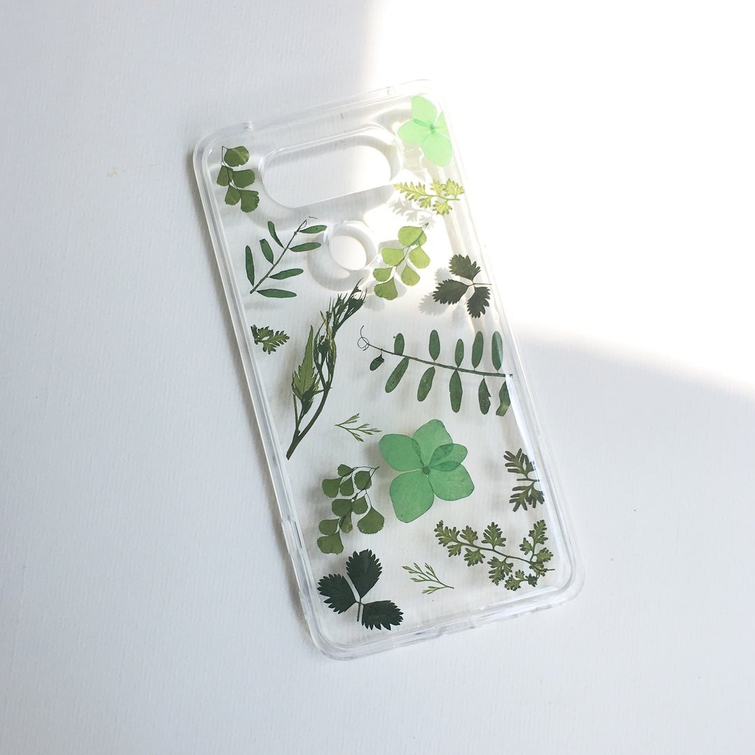 光合作用 草木绿 真花IPHONE手机壳 pressed flower phone case - 手机壳/手机套 - 植物．花 绿色