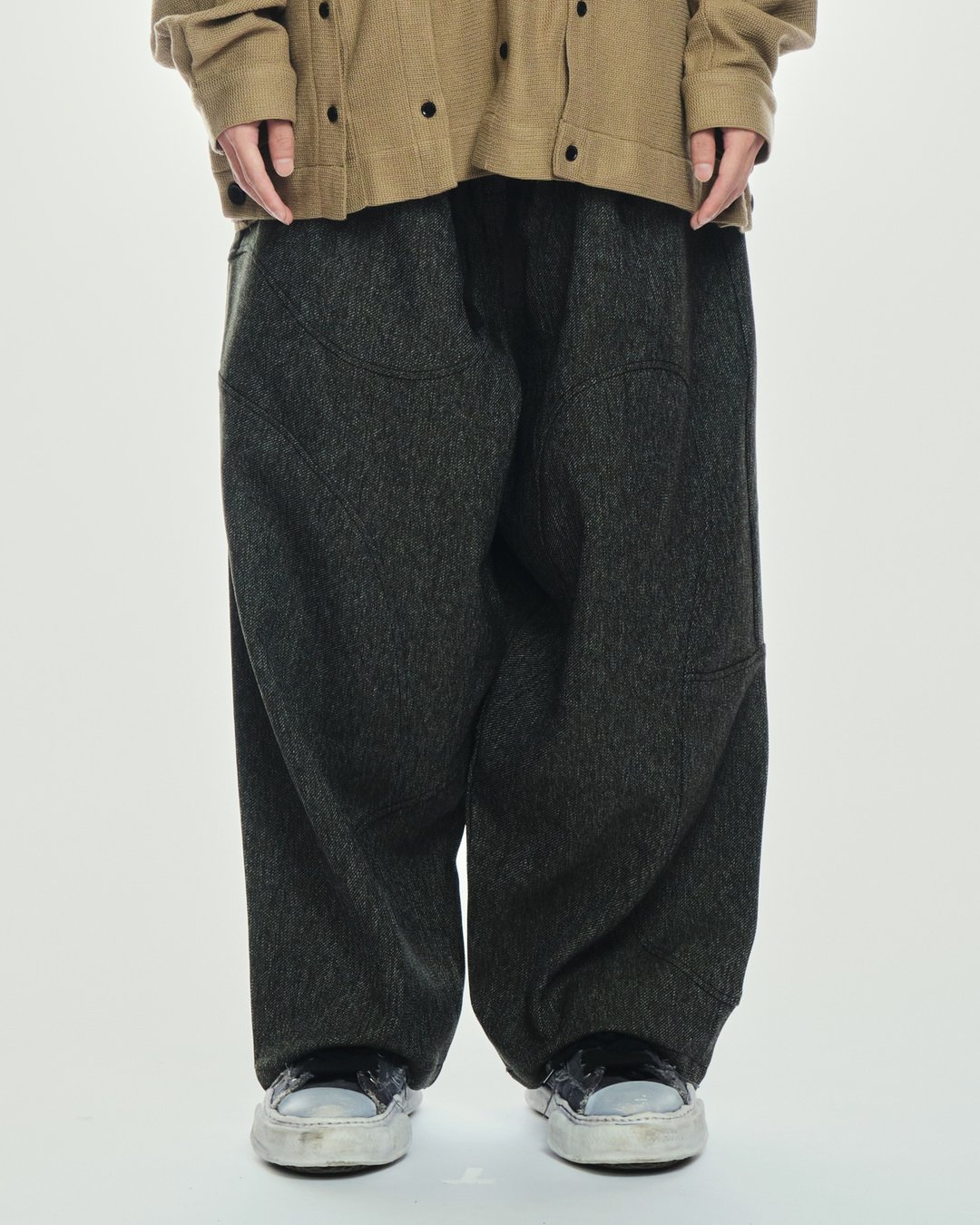 Baggy Pants - 男士长裤 - 聚酯纤维 灰色