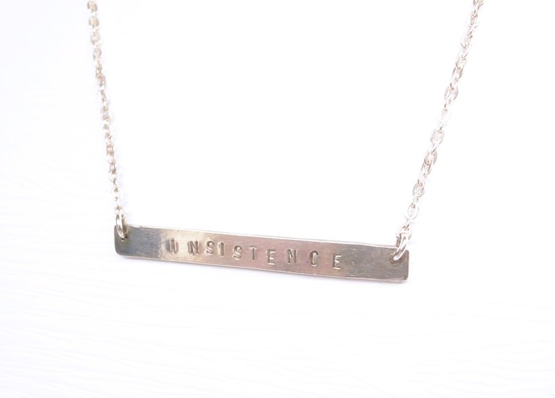 《二毛银》【简约长条敲字纯银项链】 - 项链 - 其他金属 