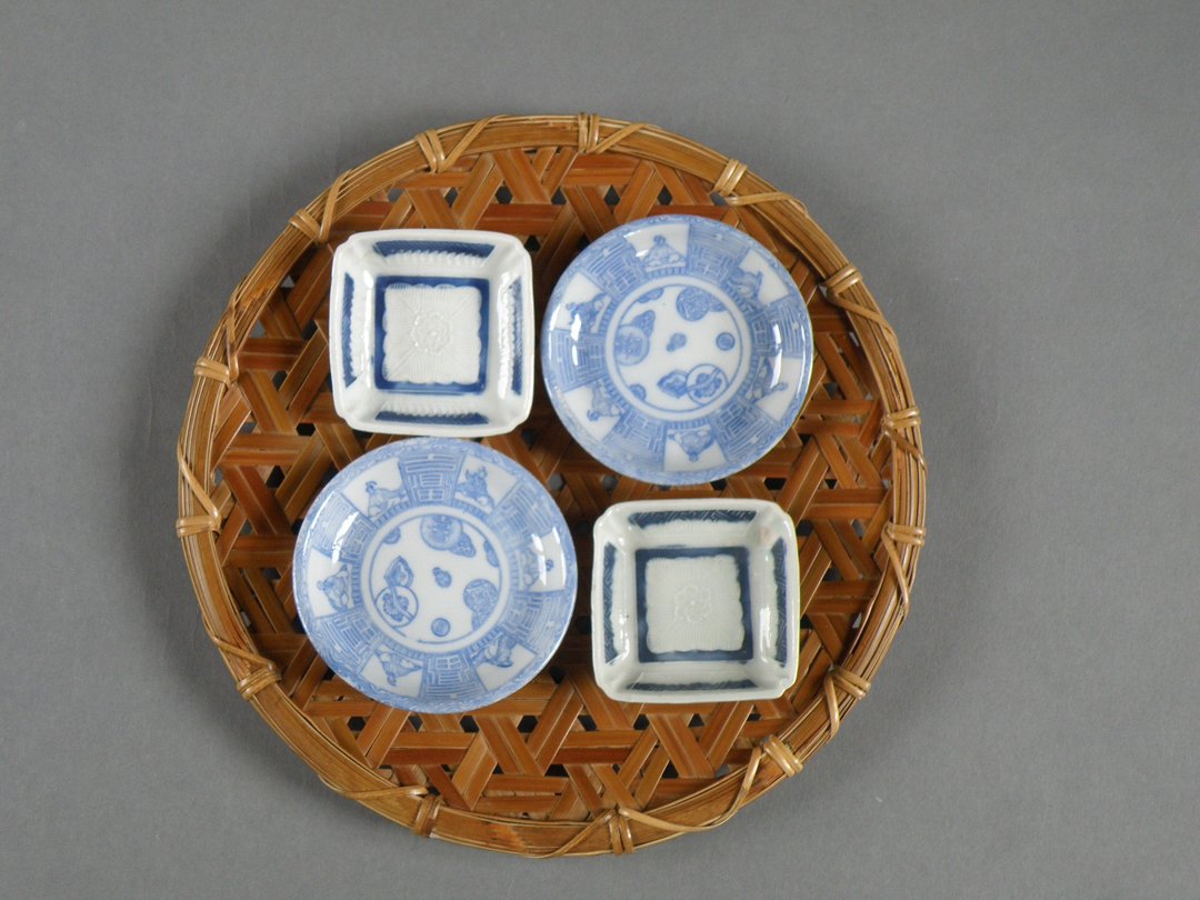 Iron wire knitting platter assortment basket smoked bamboo party - 浅碟/小碟子 - 竹 咖啡色