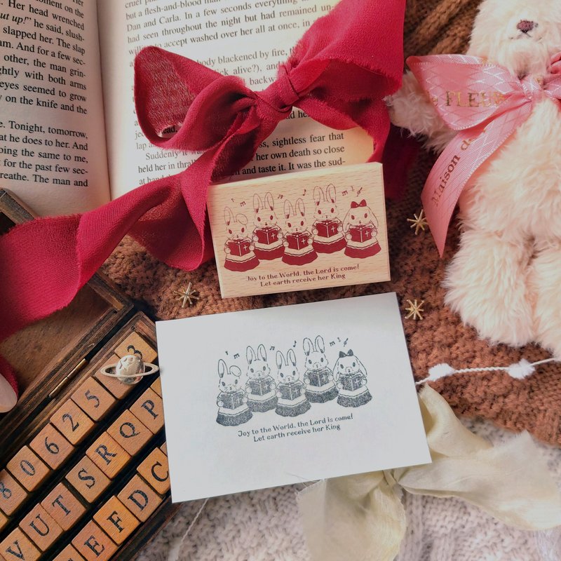 圣诞兔兔印章 - 唱诗班 - 印章/印台 - 木头 