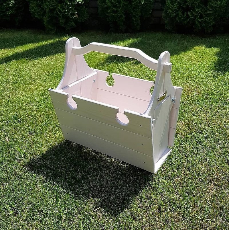 折叠木野餐篮 2 合 1 酒桌野营覆盖着粉色 MayLily - 露营用品 - 木头 多色